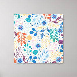 カラフル葉モダン葉のパターン キャンバスプリント