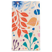 カラフル葉モダン葉のパターン スモールペーパーバッグ (裏面)