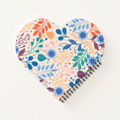 カラフル葉モダン葉のパターン ノートブック (裏面)