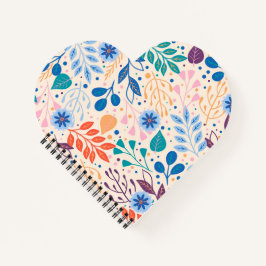 カラフル葉モダン葉のパターン ノートブック