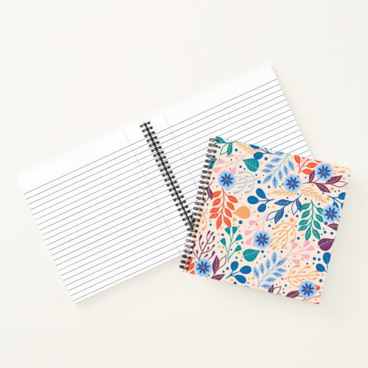 カラフル葉モダン葉のパターン ノートブック (内部)