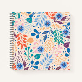 カラフル葉モダン葉のパターン ノートブック