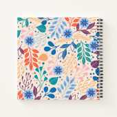 カラフル葉モダン葉のパターン ノートブック (裏面)