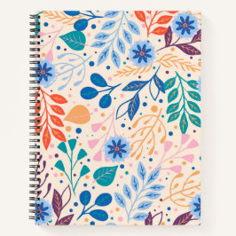 カラフル葉モダン葉のパターン ノートブック