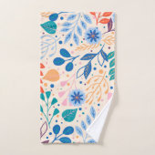 カラフル葉モダン葉のパターン バスタオルセット (ハンドタオル)