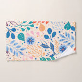 カラフル葉モダン葉のパターン バスタオルセット (ハンドタオル)