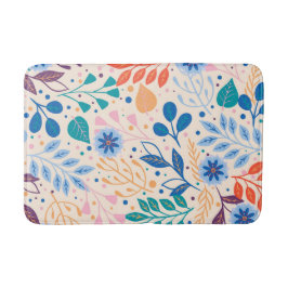 カラフル葉モダン葉のパターン バスマット