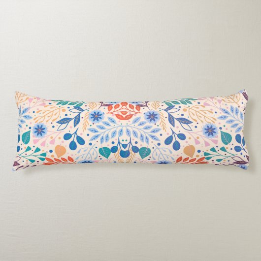 カラフル葉モダン葉のパターン ボディピロー (正面)