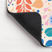 カラフル葉モダン葉のパターン マウスパッド (コーナー)