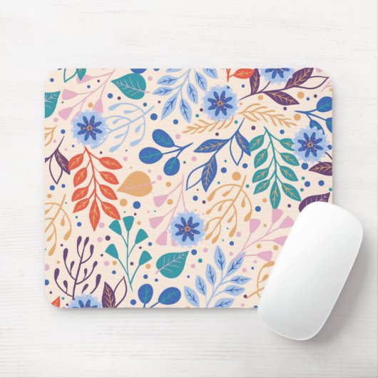 カラフル葉モダン葉のパターン マウスパッド (マウス)
