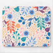 カラフル葉モダン葉のパターン マウスパッド (正面)