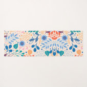 カラフル葉モダン葉のパターン ヨガマット (裏面(横))