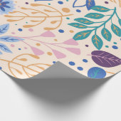 カラフル葉モダン葉のパターン ラッピングペーパー (角)