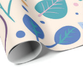 カラフル葉モダン葉のパターン ラッピングペーパー (ロールコーナー)