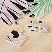 カラフル葉ヤシの木の熱帯ジグソーパズル ジグソーパズル (側面)