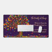 カラフル葉レインボーツリーオータム感動的 デスクマット (キーボード&マウス)