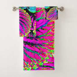 カラフル葉型 バスタオルセット