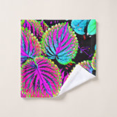 カラフル葉型 バスタオルセット (ウォッシュタオル)