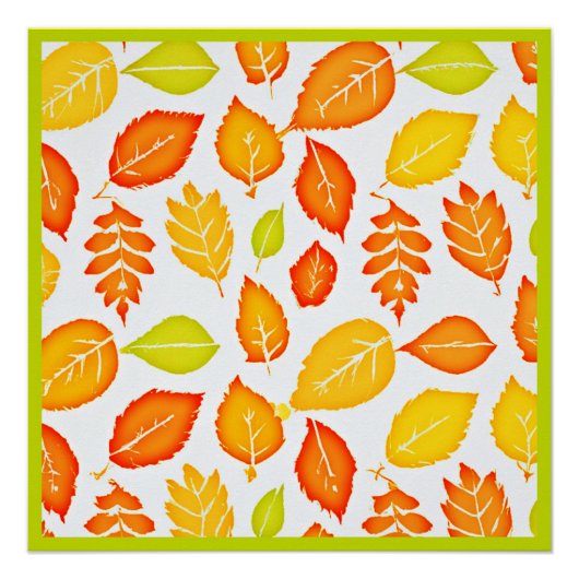 カラフル葉型 ポスター (正面)