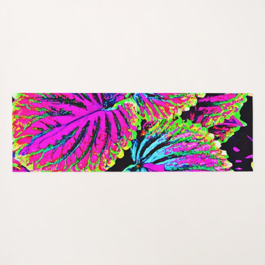 カラフル葉型 ヨガマット (裏面(横))