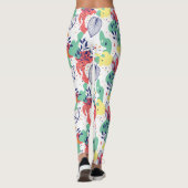 カラフル葉形のオーガニックパターン レギンス (裏面)