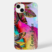 カラフル葉抽象芸術インクアート Case-Mate iPhoneケース (裏面)