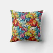 カラフル葉抽象芸術 クッション (裏面)