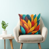 カラフル葉抽象芸術 クッション (椅子)