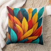 カラフル葉抽象芸術 クッション (ブランケット)