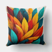 カラフル葉抽象芸術 クッション (裏面)
