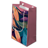 カラフル葉抽象芸術 スモールペーパーバッグ (裏面アングル)