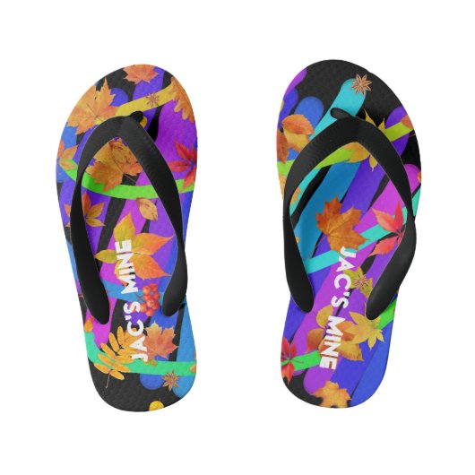 カラフル葉棒 キッズビーチサンダル (フットベッド)