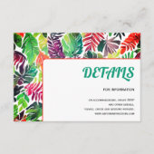 カラフル葉熱帯マクシマ結婚リスト エンクロージャーカード (正面)