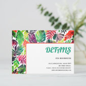 カラフル葉熱帯マクシマ結婚リスト エンクロージャーカード (スタンド正面)