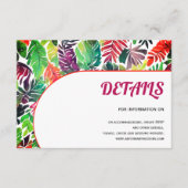 カラフル葉熱帯マクシマ結婚リスト エンクロージャーカード (正面)