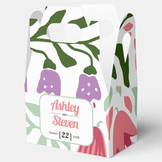 カラフル葉熱帯マクシマ結婚リスト フェイバーボックス (オープン)