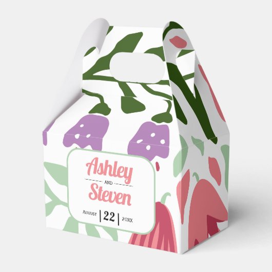 カラフル葉熱帯マクシマ結婚リスト フェイバーボックス (正面サイド)