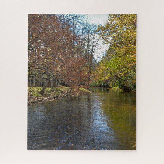 カラフル葉秋反射オン秋のストリーム ジグソーパズル (縦)
