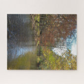 カラフル葉秋反射オン秋のストリーム ジグソーパズル (横)