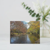 カラフル葉秋反射オン秋のストリーム ポストカード (スタンド正面)