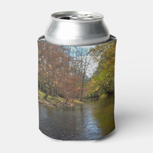 カラフル葉秋反射オン秋のストリーム 缶クーラー (缶正面)