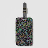 カラフル葉羽の水色パターン ラゲッジタグ (正面縦)