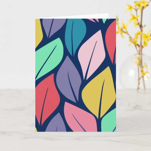 カラフル葉自然 カード (黄色い花)