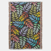 カラフル葉虹色のパタカスタムン スローブランケット (正面縦)