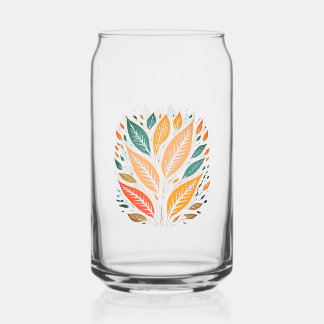 カラフル葉 ガラス缶
