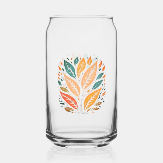 カラフル葉 ガラス缶 (正面)