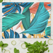 カラフル葉 キッチンタオル (折り畳み)