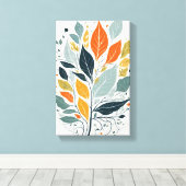 カラフル葉 キャンバスプリント (インサイチュ (ウッドフロア))