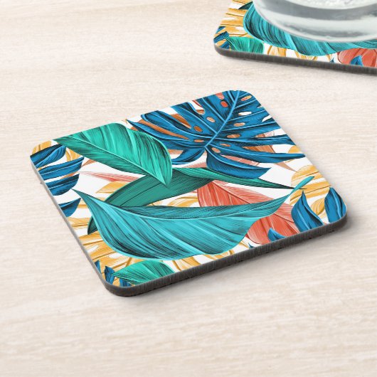 カラフル葉 コースター (左側)