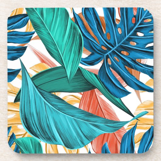 カラフル葉 コースター (正面)